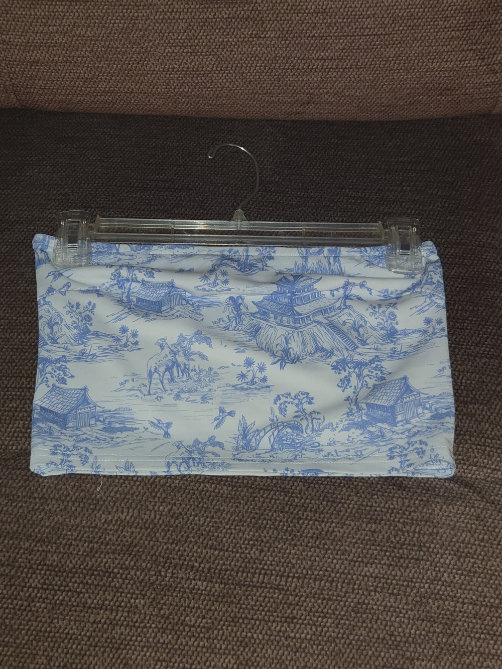 Edikted Delft Print Strapless Top